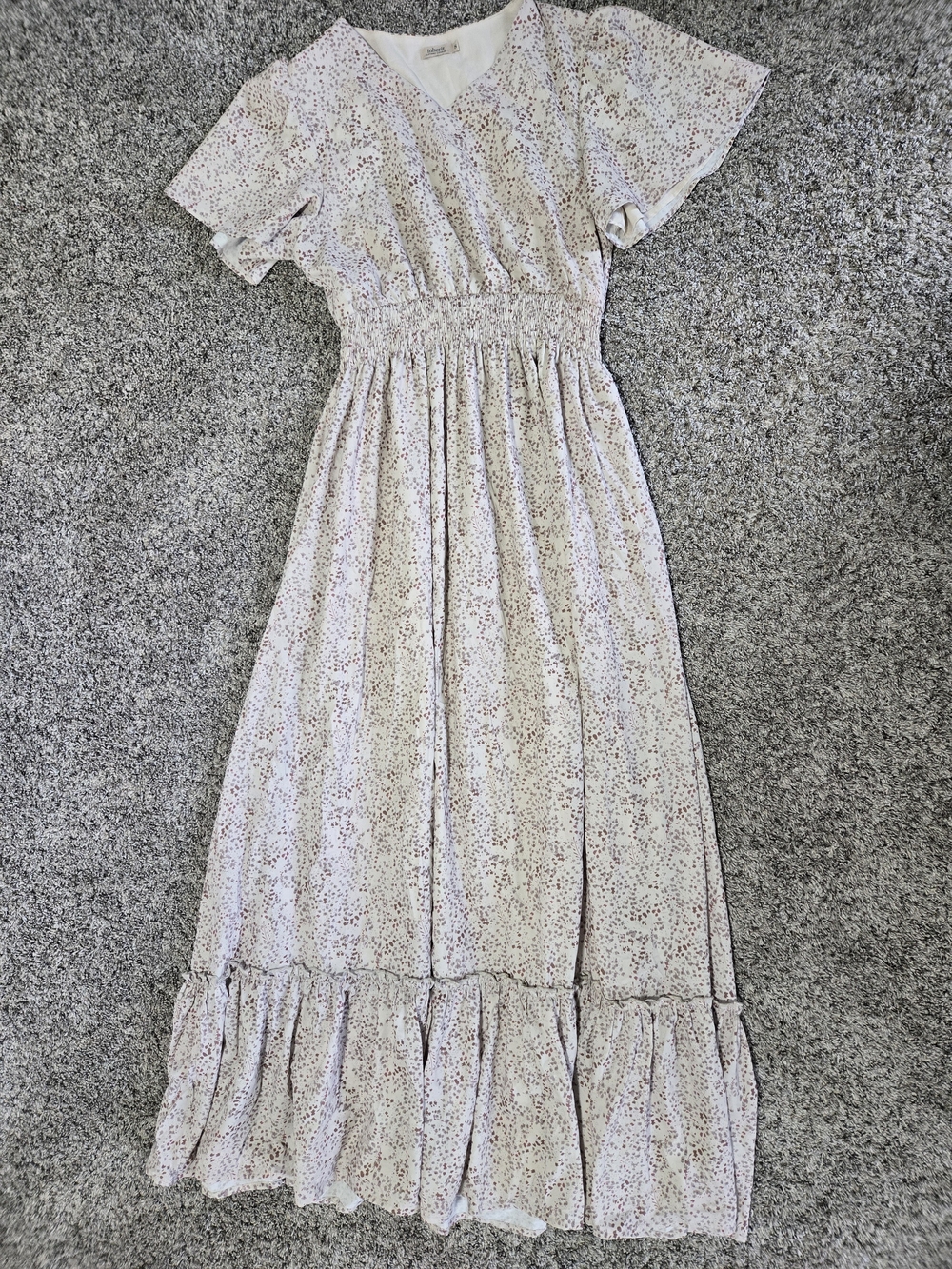 Isabell Smocked Waist Light Pink Floral Maxi Dress
